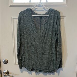 Wild Fable Textured Green Long Sleeve Top
